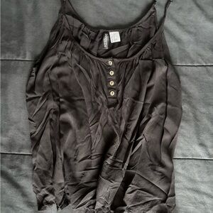 H&M Black Camisole with Button Detail